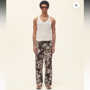 NWT COMMAS cotton linen pointelle knit tank top Australian brand